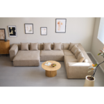 Hailey – U-Sofa Modulsofa in Sand mit 4 Modulen – Linksseitige Chaiselongue L: 368 x T: 247 x H: 65 cm – Bild 2