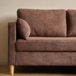 Ellis - Rechts- und links wendbar Chaiselongue-Sofa aus braunem Samt - L: 215 x T: 82 x H: 78 cm – Bild 6