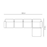 Emilia Modulsofa in Sand, 4 Module mit rechter und linker Chaiselongue L: 328 x T: 158 x H: 72 cm – Bild 5