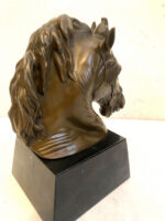 Tierfigur- Bronzeskulptur- Bronze Pferd Büste  auf Marmorsockel – Bild 7