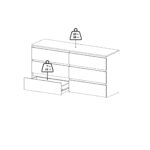 Maise Kommode H:70 x B:138 x B:41 cm mit 6 Schubladen in Räuchereichenoptik – Bild 8