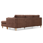 Ellis - Rechts- und links wendbar Chaiselongue-Sofa aus braunem Samt - L: 215 x T: 82 x H: 78 cm – Bild 9