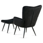 Allison Sessel mit Hocker - schwarzer Velours – Bild 2