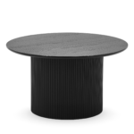 Martina Couchtisch aus schwarzem Melamin Ø80 cm