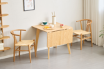 Ezra - Klapptisch aus Eiche mit Verlängerungsplatten aus lackiertem Eichenfurnier - 80/120 x 80 cm – Bild 10