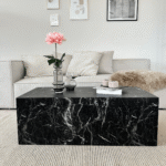 Maxine Couchtisch schwarz Marmoroptik 90x50 cm – Bild 2