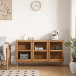 Havana Eiche Glas Anrichte/Schrank mit 3 Türen - 80x40x140 cm – Bild 2
