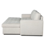 Sinus Schlafsofa mit Chaiselongue und Stauraum in beige, Rechts Und Links Wendbar – Bild 9