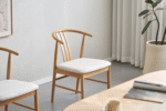 Lizzie Esszimmerstuhl aus Buche mit gepolstertem Sitz in Beige – Bild 5