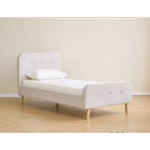 Premium Christian Bett in beige 90x200 cm inkl. Lattenrost und Matratzen
