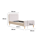 Christian Bettgestell in beige 90x200 cm – Bild 6