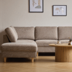 Jennifer rechtsgewandtes U-Sofa in Sand mit Chaiselongue - L: 300 x T: 208 x H: 82 cm – Bild 4