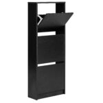 Amy Schuhschrank - Schwarz mit 3 Klappen – Bild 3