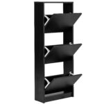 Amy Schuhschrank - Schwarz mit 3 Klappen – Bild 4