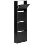 Amy Schuhschrank - Schwarz mit 4 Klappen – Bild 4