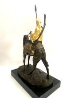 Orient Bronzefigur Beduine mit Kamel nach Franz Bergmann auf Marmor- Blattgold – Bild 5