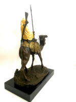 Orient Bronzefigur Beduine mit Kamel nach Franz Bergmann auf Marmor- Blattgold – Bild 6