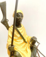 Orient Bronzefigur Beduine mit Kamel nach Franz Bergmann auf Marmor- Blattgold – Bild 7