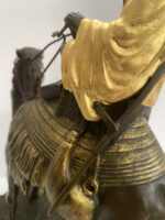 Orient Bronzefigur Beduine mit Kamel nach Franz Bergmann auf Marmor- Blattgold – Bild 9