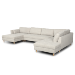 Brandy - U-Sofa - nach links gewendet - beige - mit Chaiselong - L: 360 x T: 211 x H: 78 cm – Bild 8
