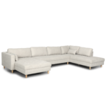 Brandy - U-Sofa - nach links gewendet - beige - mit Chaiselong - L: 360 x T: 211 x H: 78 cm – Bild 4