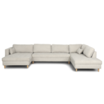 Brandy - U-Sofa - nach links gewendet - beige - mit Chaiselong - L: 360 x T: 211 x H: 78 cm
