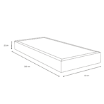 Boxspringbett in Beige 180x200 cm mit 4 cm PU-Schaum Topper, exkl. Bettbeine – Bild 4