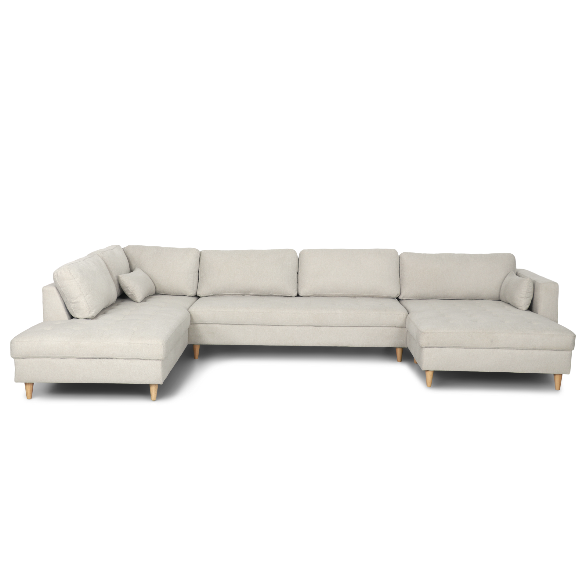 BrandyU-sofa_1-1 Brandy - U-Sofa - nach rechts gewendet - beige - mit Chaiselong - L: 360 x T: 211 x H: 78 cm – Bild 1