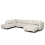 Brandy - U-Sofa - nach rechts gewendet - beige - mit Chaiselong - L: 360 x T: 211 x H: 78 cm – Bild 7