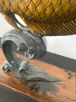 Tierskulptur-Bronze Fisch Bronzefigur auf antikisierten Holzsockel signiert – Bild 7