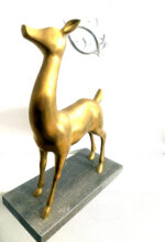 Bronze Hirsch mit Silbergeweih auf Marmorsockel signiert Milo – Bild 4