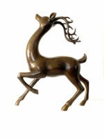 Naive Kunst - Bronze Hirsch mit Künstlersignatur – Bild 5