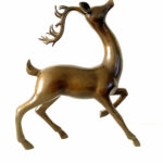 Naive Kunst - Bronze Hirsch mit Künstlersignatur