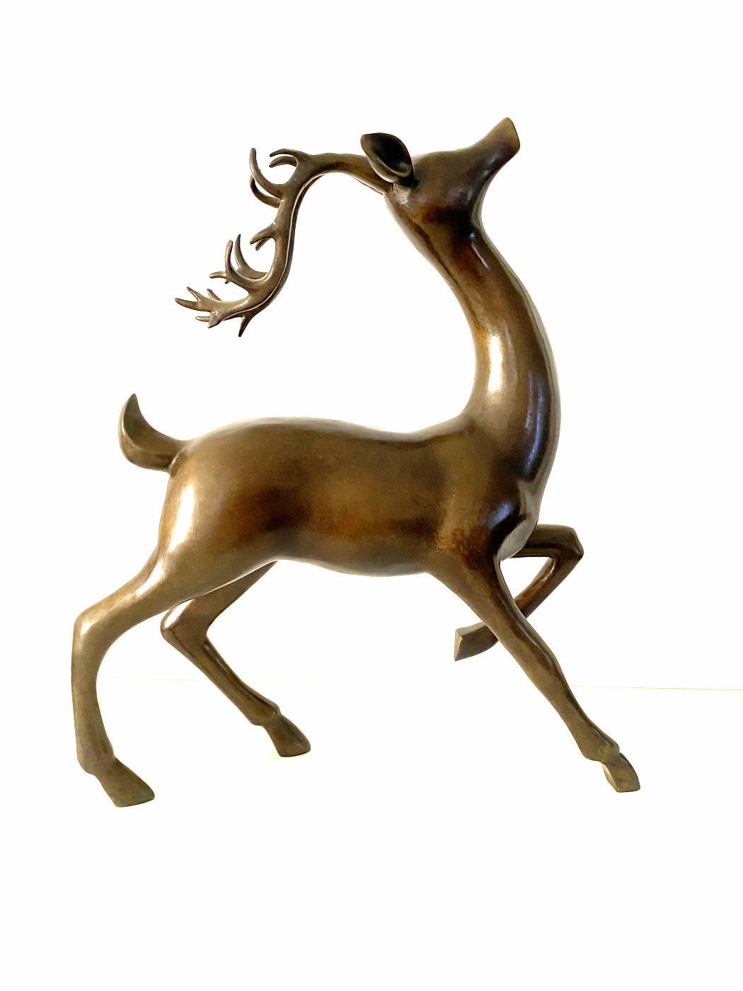 Bronze-Reh-mit-Kuenstlersignatur-004 Naive Kunst - Bronze Hirsch mit Künstlersignatur – Bild 1