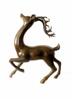 Naive Kunst - Bronze Hirsch mit Künstlersignatur – Bild 7