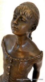 Junge Ballerina in Bronze signiert Degas auf Marmorplatte – Bild 2
