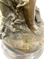 Amor Engel Skulptur Bronzefigur signiert Moreau auf Marmorsockel – Bild 16