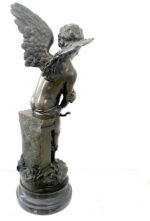 Amor Engel Skulptur Bronzefigur signiert Moreau auf Marmorsockel – Bild 17