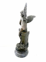 Amor Engel Skulptur Bronzefigur signiert Moreau auf Marmorsockel – Bild 18