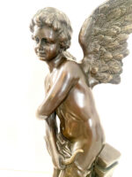 Amor Engel Skulptur Bronzefigur signiert Moreau auf Marmorsockel – Bild 19
