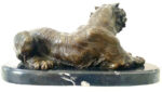 Bronze Tiger Skulptur signiert A.L.Barye auf Marmorsockel – Bild 5