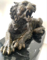 Bronze Tiger Skulptur signiert A.L.Barye auf Marmorsockel – Bild 7