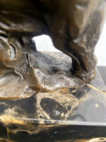 Handgefertigter Bronze Elefant auf Marmorsockel signiert Milo Bronzefigur – Bild 6