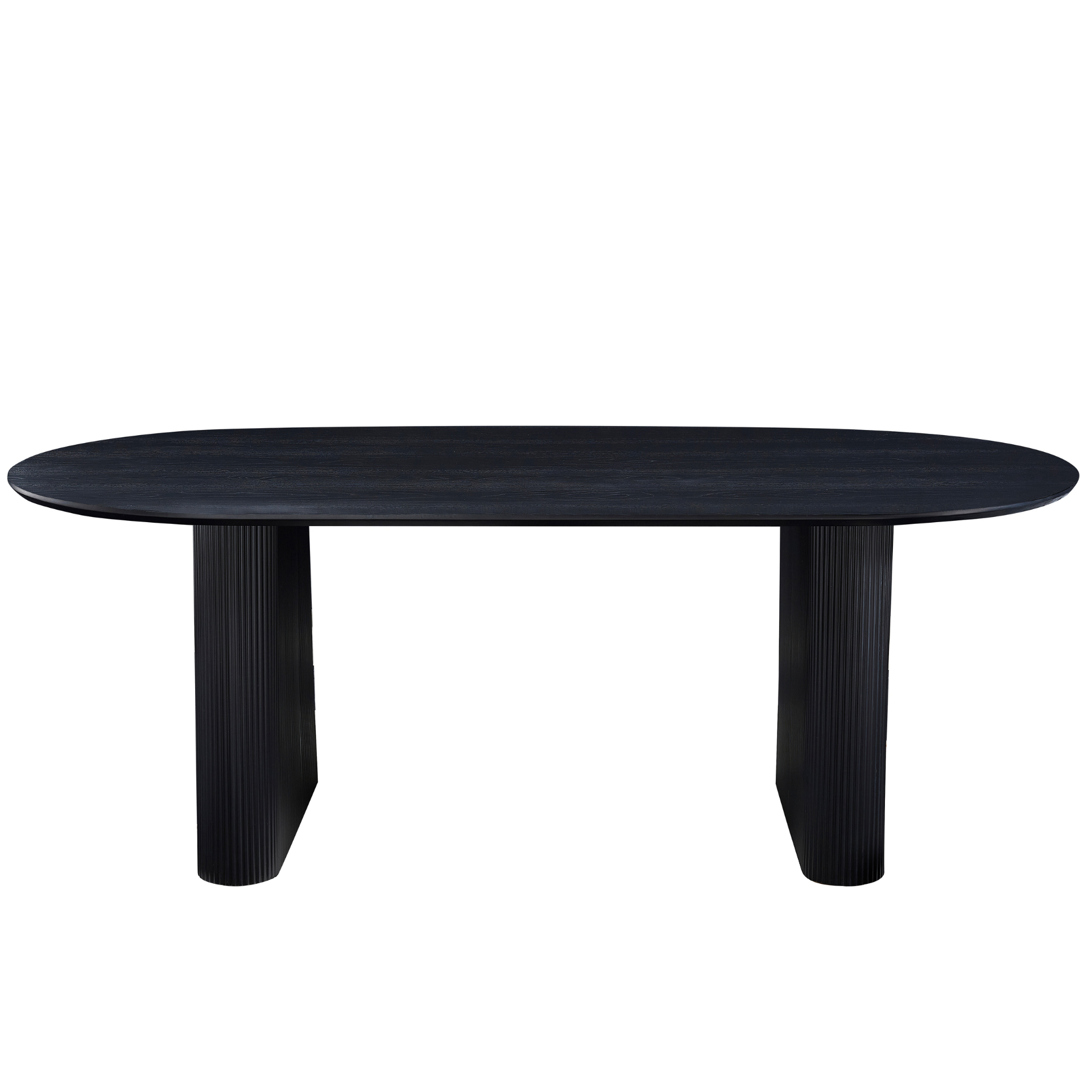 Carisma_1_b1ebeee9-54d0-4615-b94e-0e3661a1ebe9 Carisma schwarzer ovaler Lamellen-Esstisch 200 x 100 cm mit Säulenfuß – Bild 1