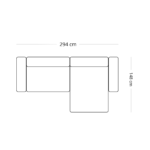 Hailey – Rechtsseitiges Chaiselongue-Modulsofa sand mit 2 Modulen L: 294 x T: 148 x H: 65 cm – Bild 6