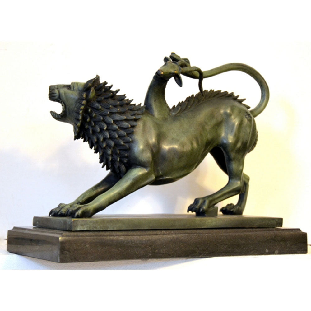 Chim_C3_A4re-von-Arezzo-033-1 Bronzefigur - Chimäre von Arezzo - in Bronze auf Marmorsockel – Bild 1