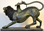 Bronzefigur - Chimäre von Arezzo - in  Bronze auf Marmorsockel – Bild 6