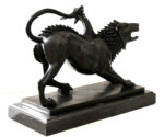 Bronzeskulptur - Chimäre von Arezzo - in  Bronze auf Marmorsockel – Bild 4