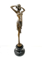 Art Deco Akt -Orientalische Tänzerin signiert D.H.Chiparus auf Marmorsockel – Bild 3
