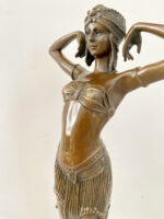 Art Deco Akt -Orientalische Tänzerin signiert D.H.Chiparus auf Marmorsockel – Bild 7